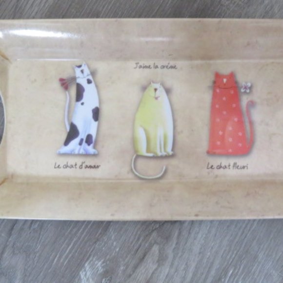 Melamine TRAY Le chat fleuri, d'amour, la creme (K243) - Picture 3 of 5